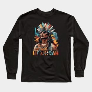 Urban Nahuatl Essence - Mēxihcah Pride High Contrast Streetwear Long Sleeve T-Shirt